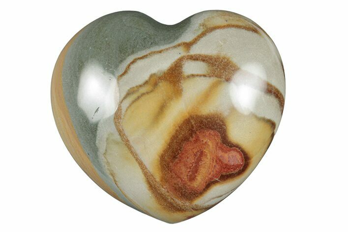 Wide, Polychrome Jasper Heart - Madagascar #277998